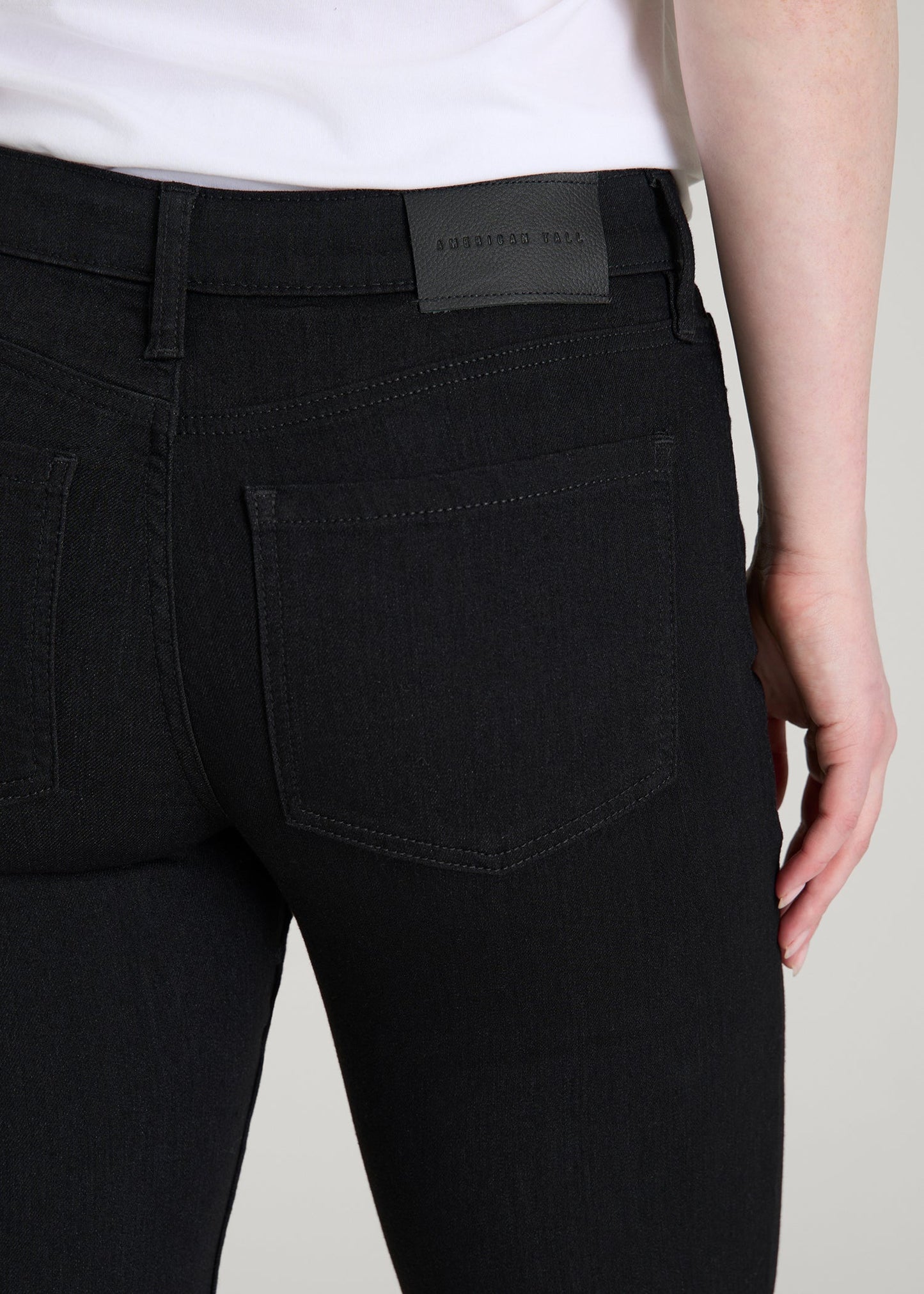American Tall Women Sarah Mid-Rise Skinny Jeans for Tall Women in Optimum Black