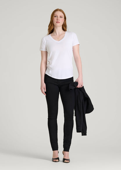 American Tall Women Sarah Mid-Rise Skinny Jeans for Tall Women in Optimum Black