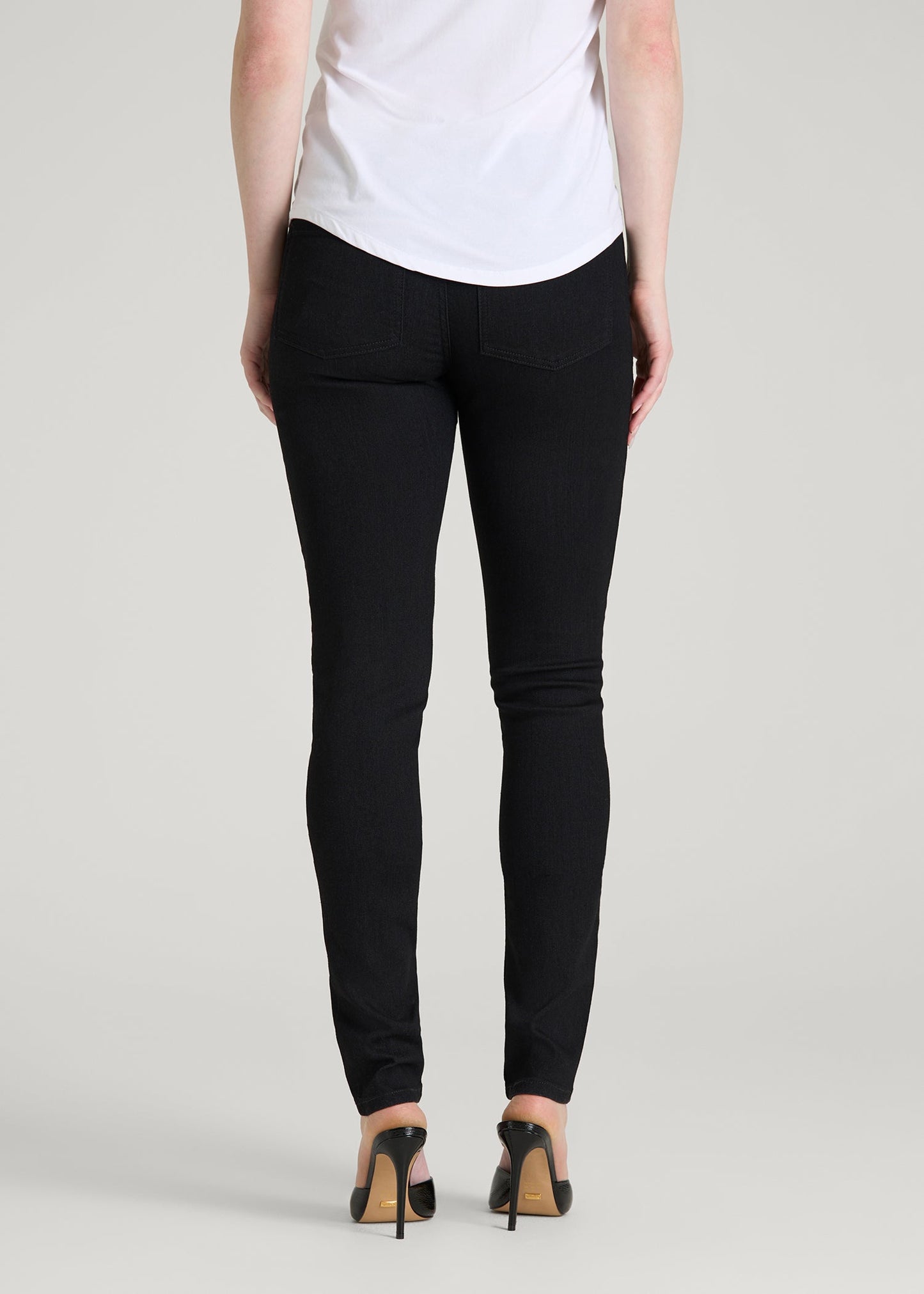 American Tall Women Sarah Mid-Rise Skinny Jeans for Tall Women in Optimum Black