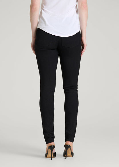 American Tall Women Sarah Mid-Rise Skinny Jeans for Tall Women in Optimum Black