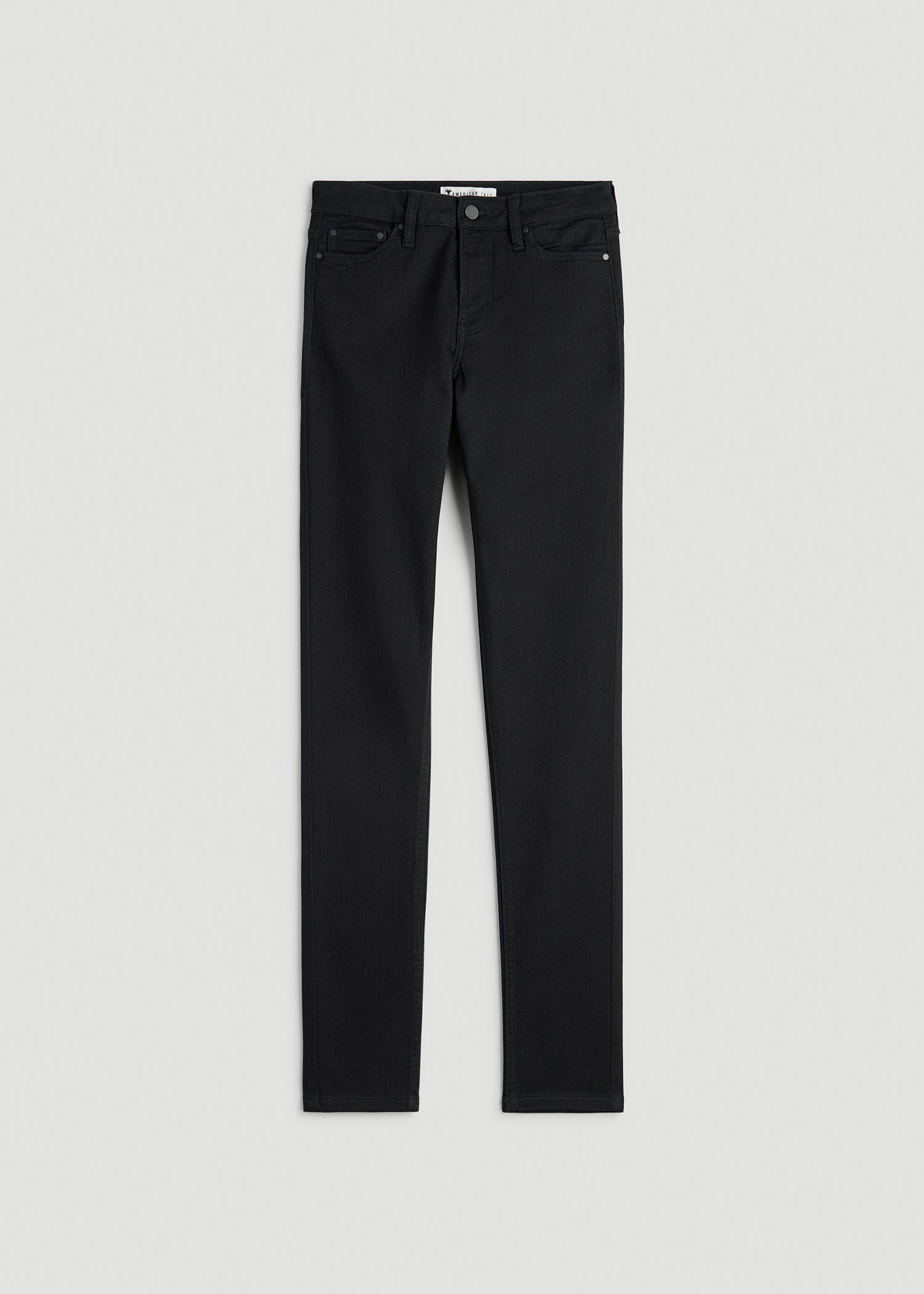 American Tall Women Sarah Mid-Rise Skinny Jeans for Tall Women in Optimum Black