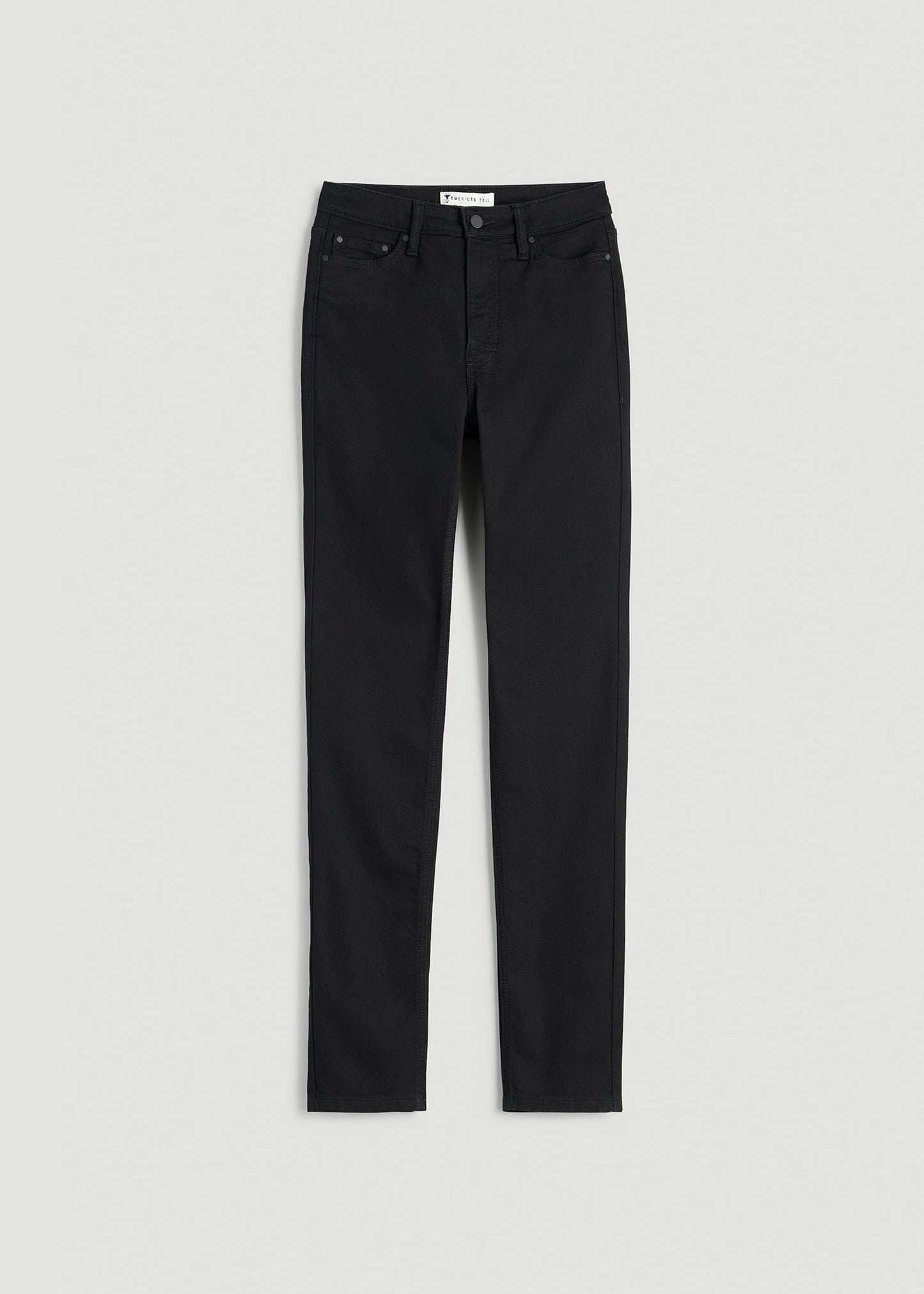 American Tall Women Curve High Rise Skinny Leg Jeans for Tall Women in Optimum Black