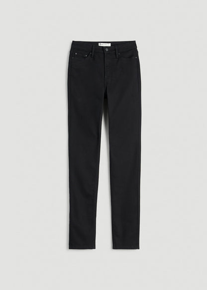 American Tall Women Curve High Rise Skinny Leg Jeans for Tall Women in Optimum Black
