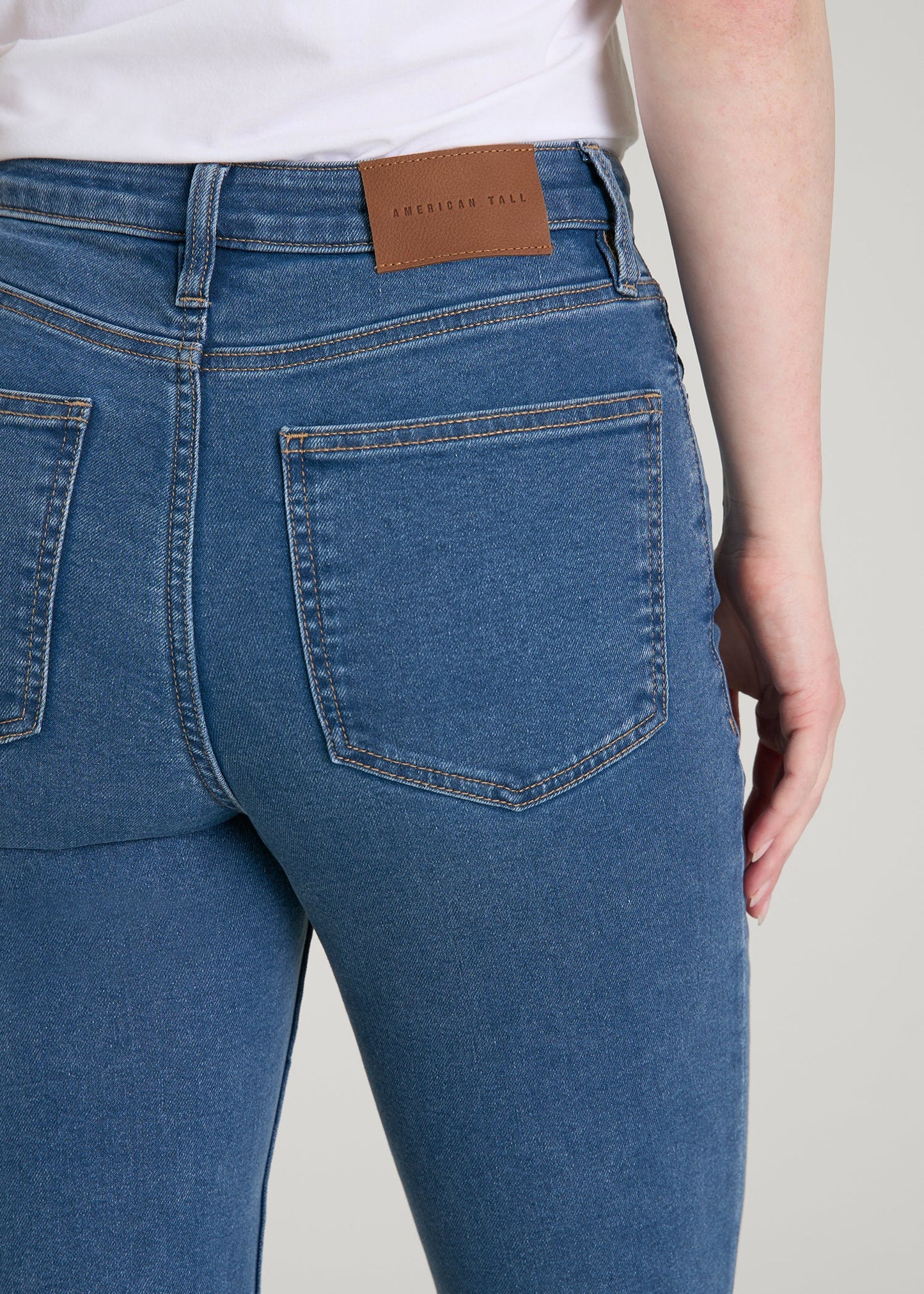 American Tall Women Chloe High Rise Flare Jeans for Tall Women in New Colorado Blue