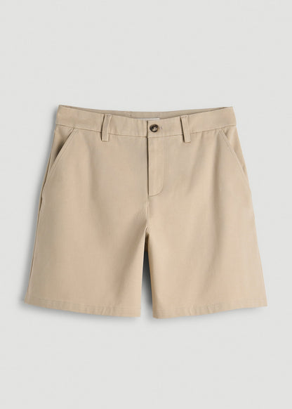 American Tall Women Stretch Commuter Chino Shorts for Tall Women in Warm Taupe