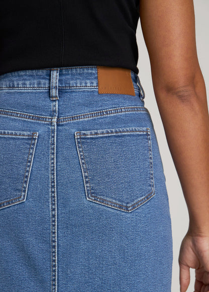 American Tall Women Denim Maxi Skirt for Tall Women in Colorado Blue