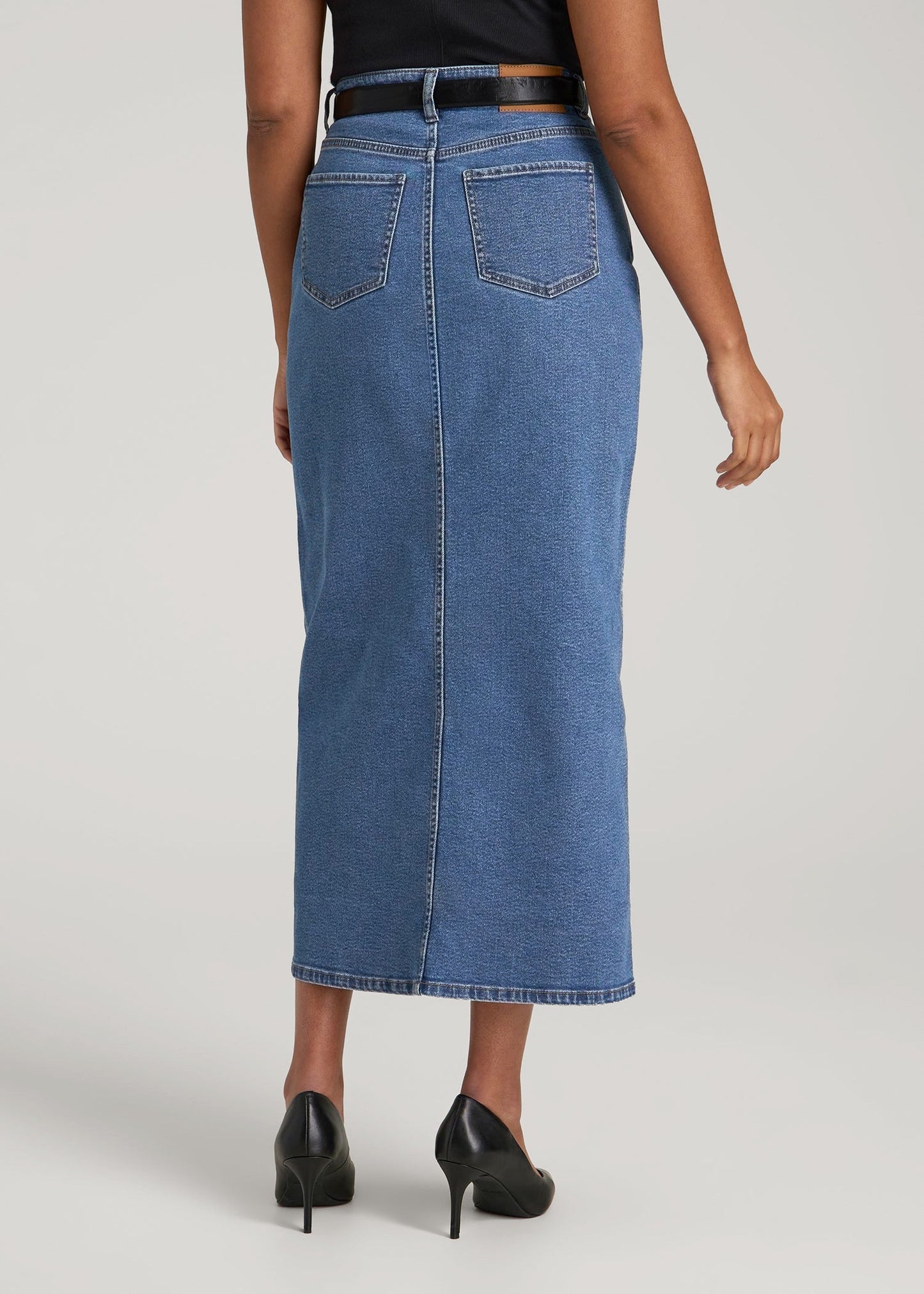 American Tall Women Denim Maxi Skirt for Tall Women in Colorado Blue
