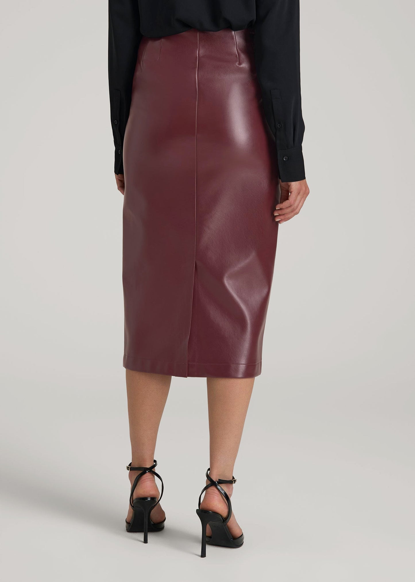 American Tall Women True Touch Leather Pencil Skirt for Tall Women in Port Royale