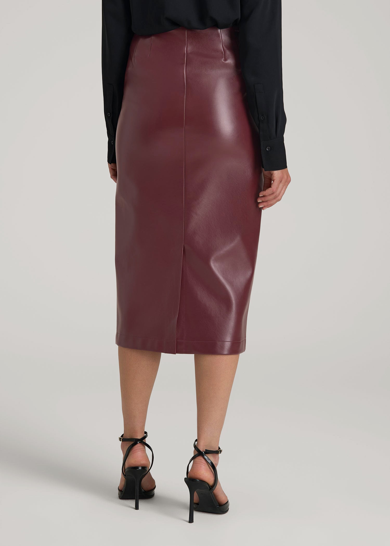American Tall Women True Touch Leather Pencil Skirt for Tall Women in Port Royale