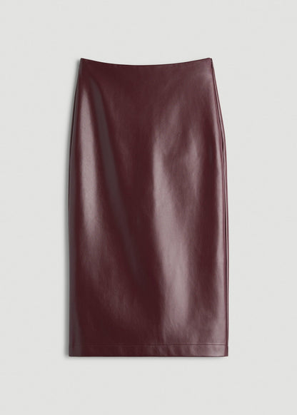 American Tall Women True Touch Leather Pencil Skirt for Tall Women in Port Royale