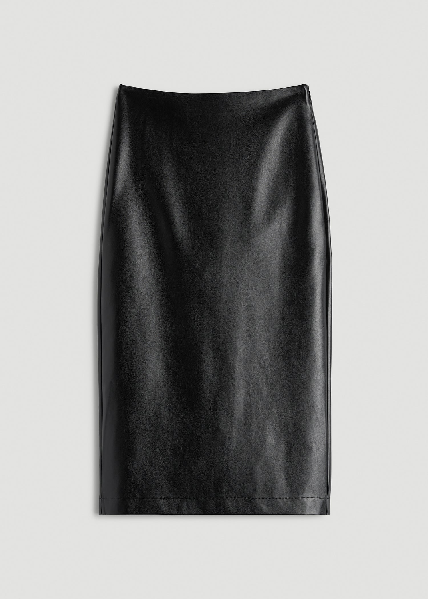 American Tall Women True Touch Leather Pencil Skirt for Tall Women in Black