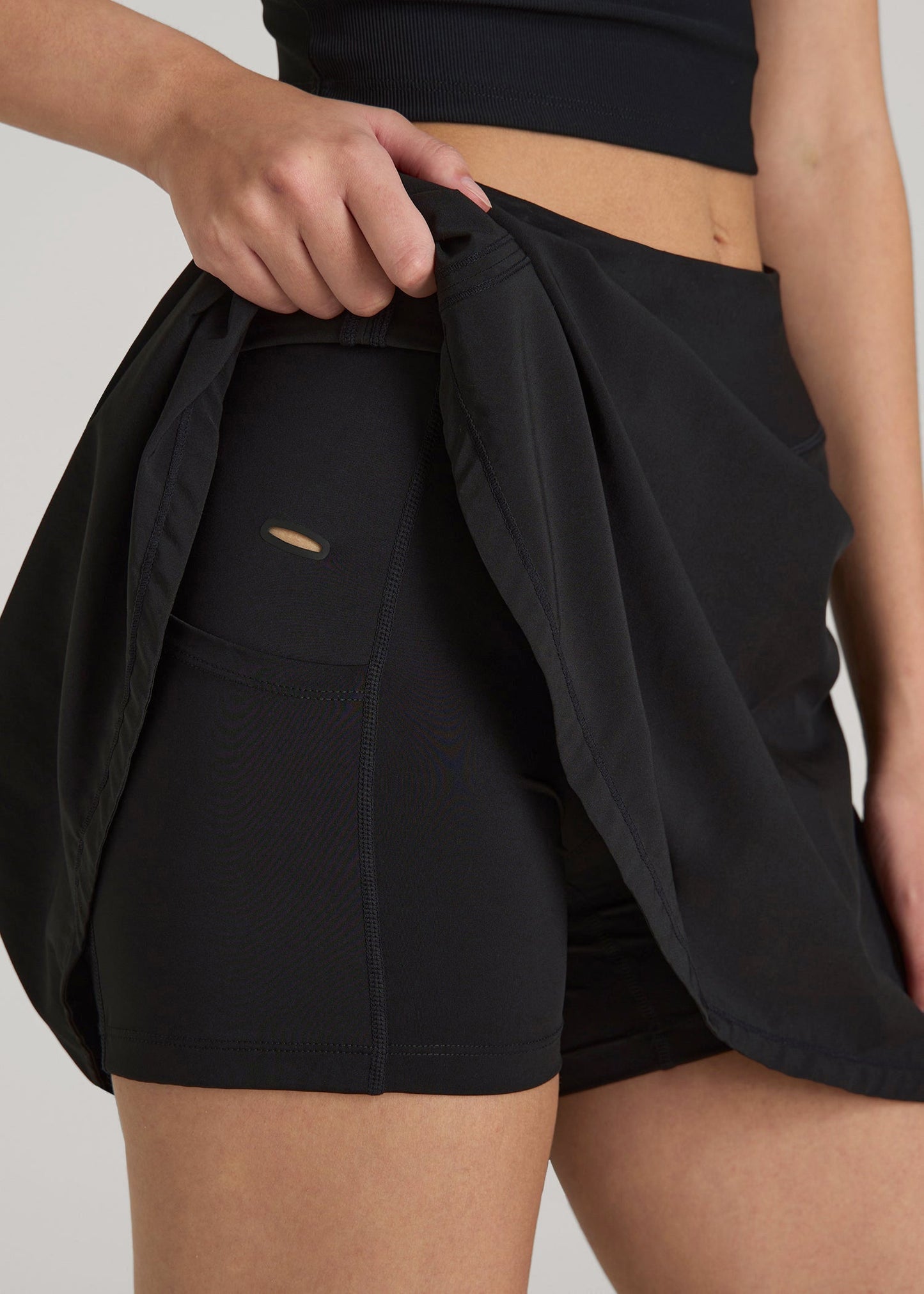 American Tall Women Athletic Skort for Tall Women in Black