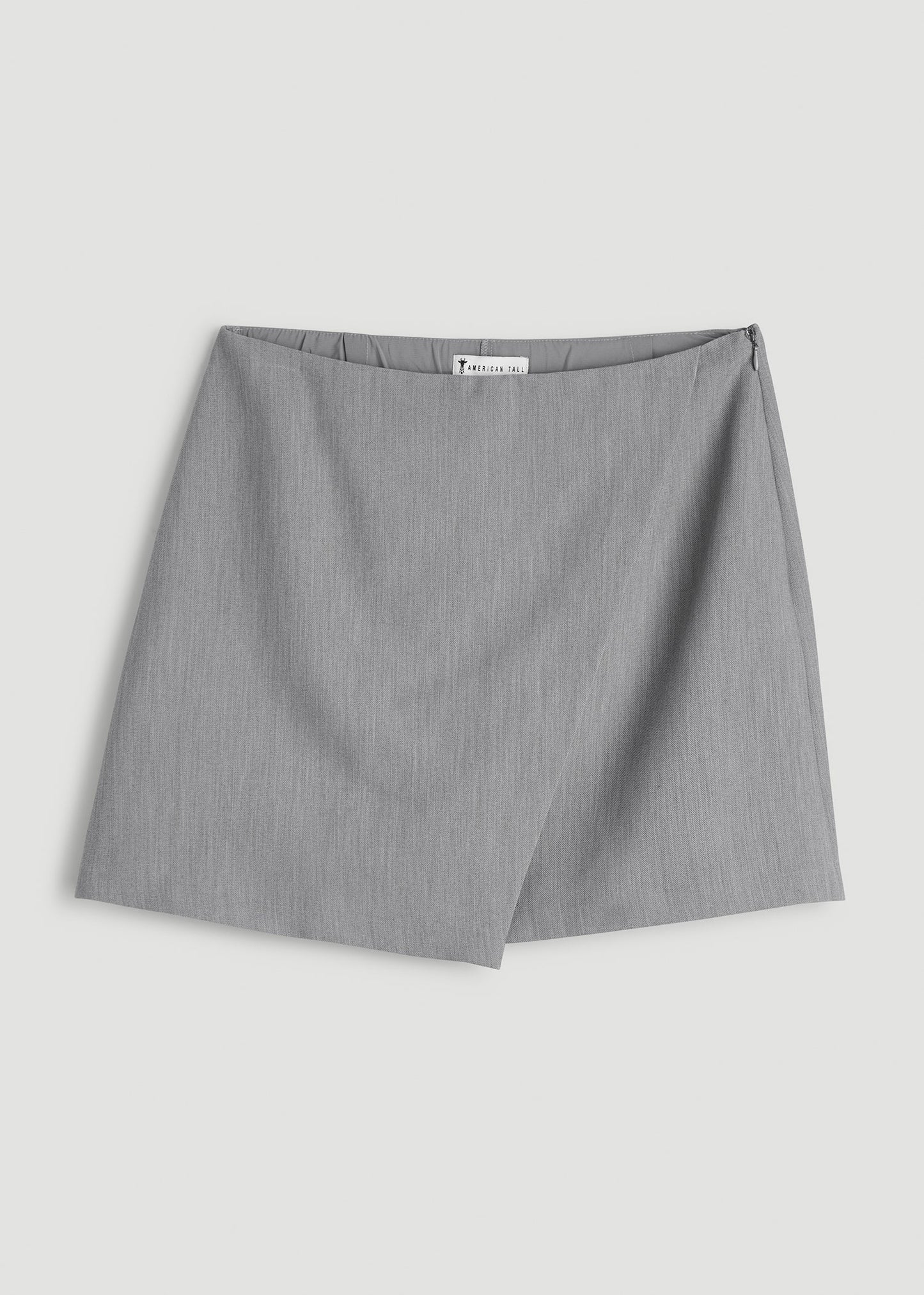 American Tall Women|Men Wrap Mini Skort for Tall Women in Ash Grey Mix