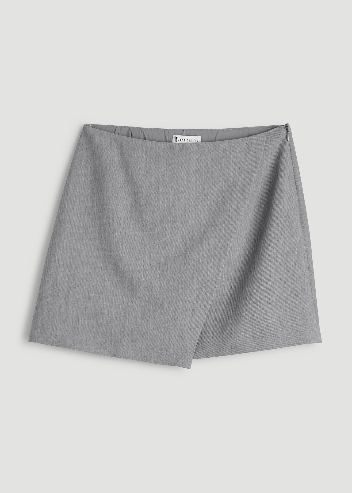 American Tall Women|Men Wrap Mini Skort for Tall Women in Ash Grey Mix