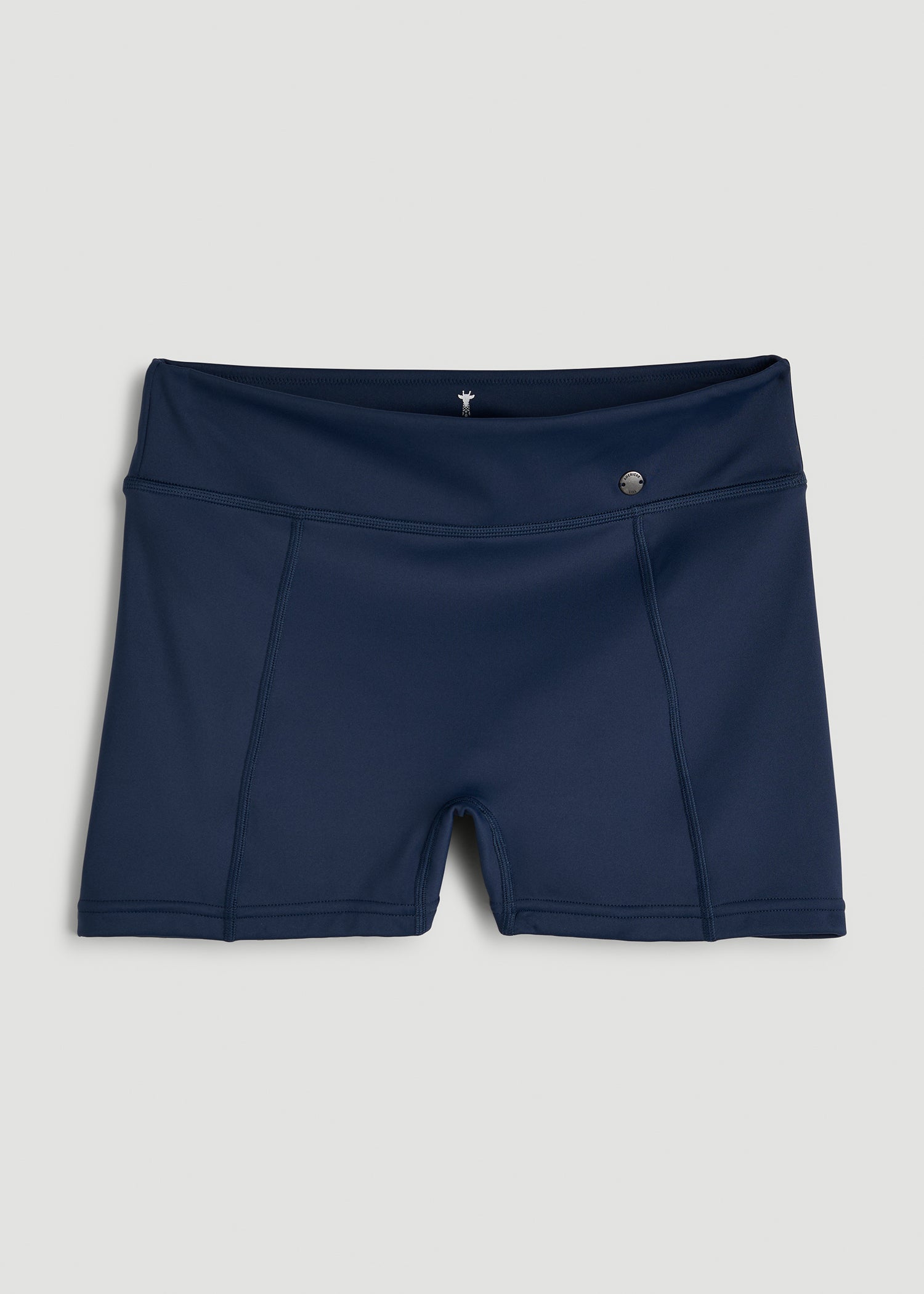 American Tall Women Fitted Hybrid Shorts for Tall Women in Navy Blue