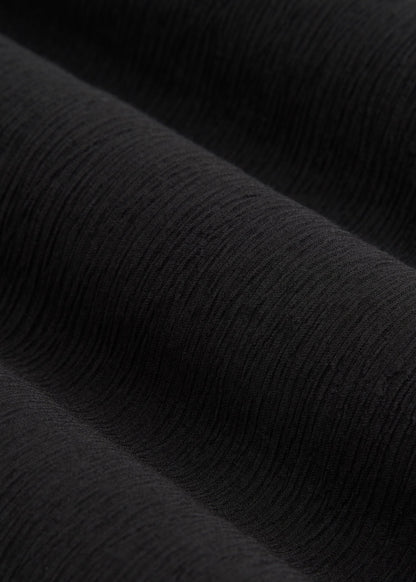 American Tall Women Crinkle Pull-on Wide-leg Pants for Tall Women in Black