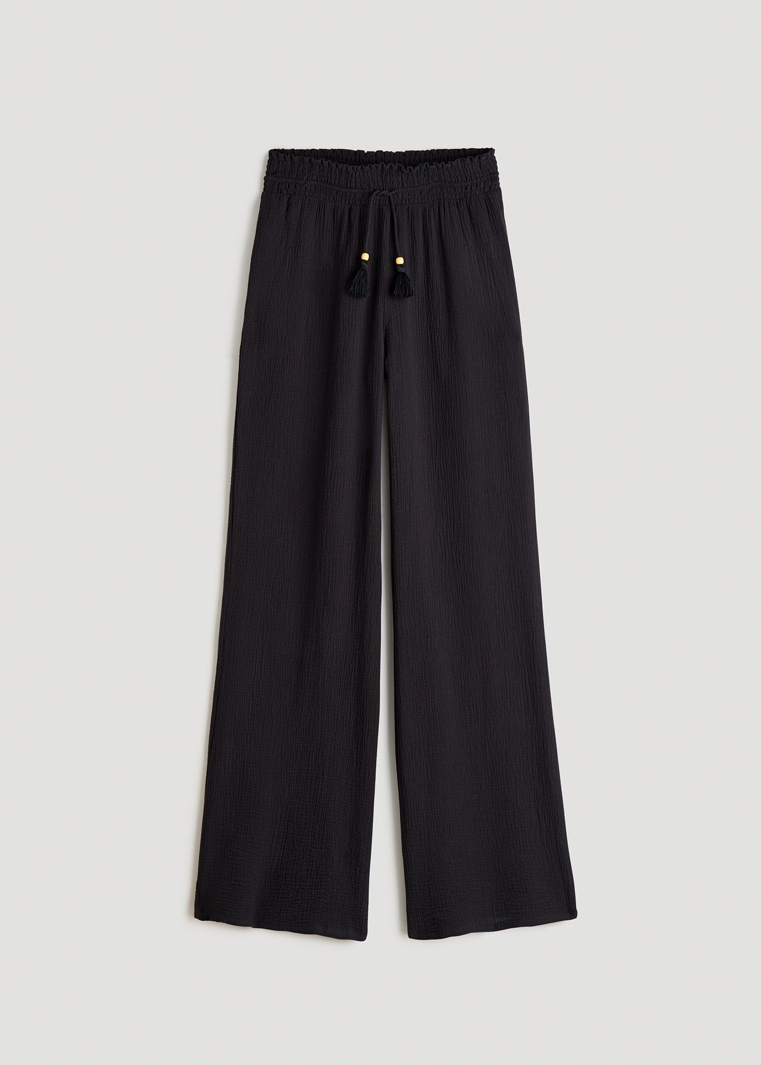 American Tall Women Gauze Cover Up Pants for Tall Women in Black