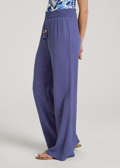 American Tall Women|Men Gauze Cover Up Pants for Tall Women in Future Dusk