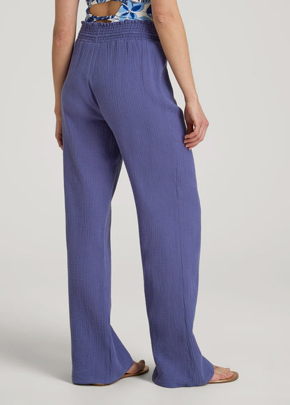 American Tall Women|Men Gauze Cover Up Pants for Tall Women in Future Dusk