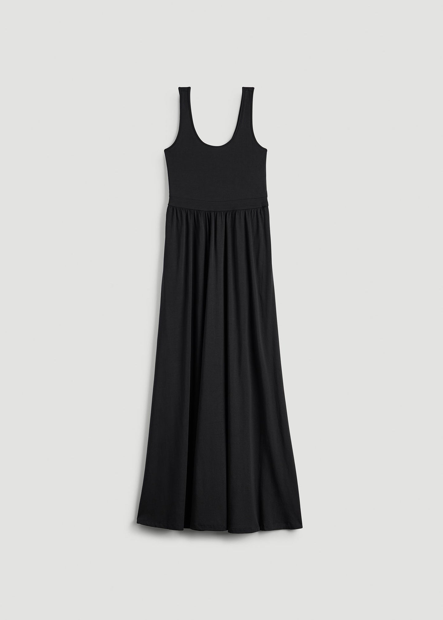 American Tall Women Jersey Tank Maxi Dress with Pockets for Tall Women in Black