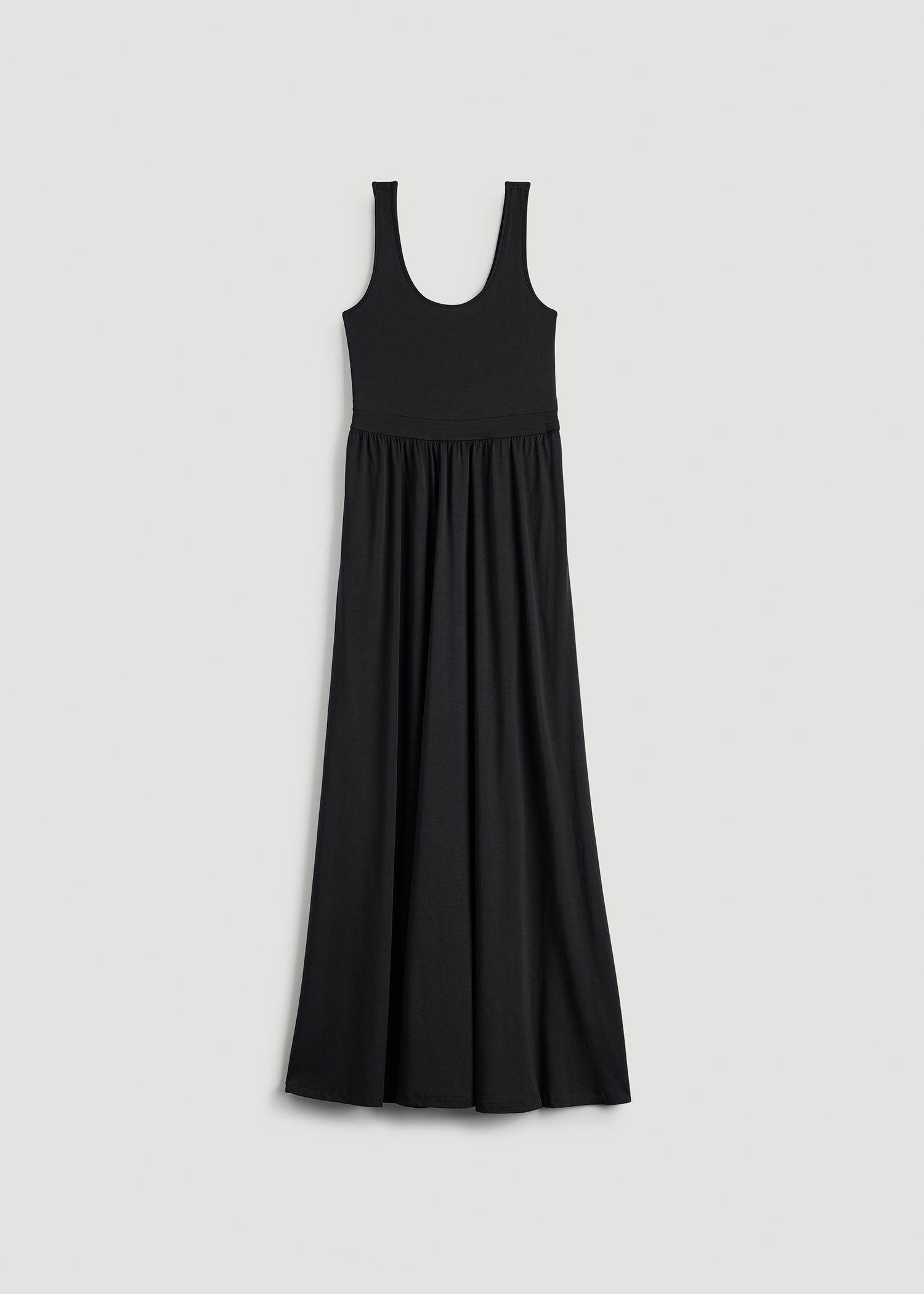 American Tall Women Jersey Tank Maxi Dress with Pockets for Tall Women in Black