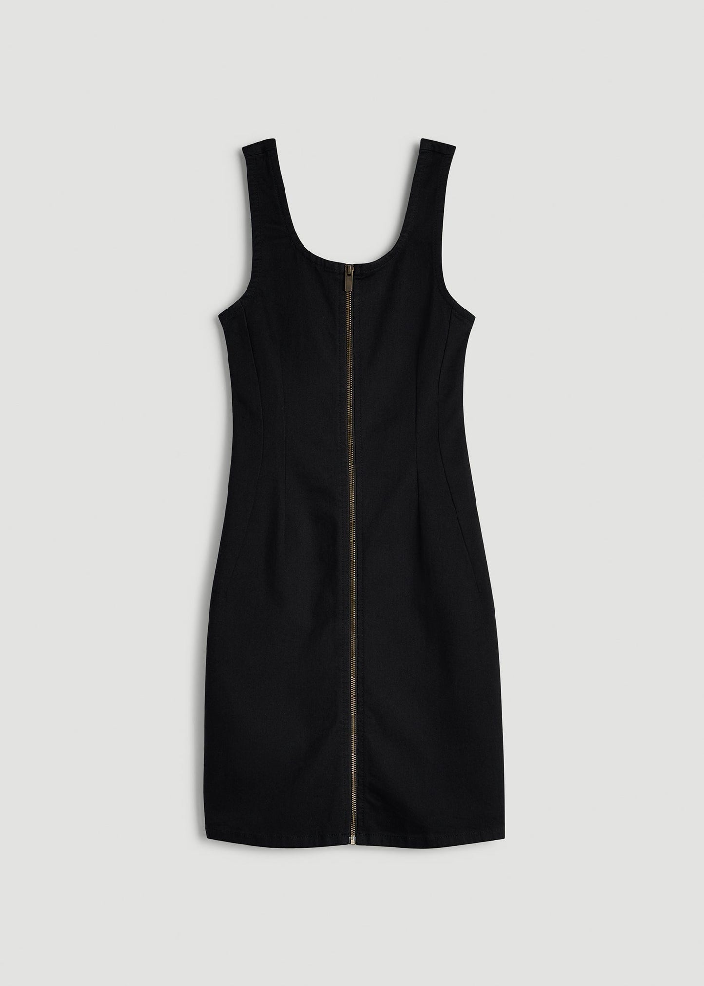 American Tall Women Short Denim Tank Dress for Tall Women in Optimum Black