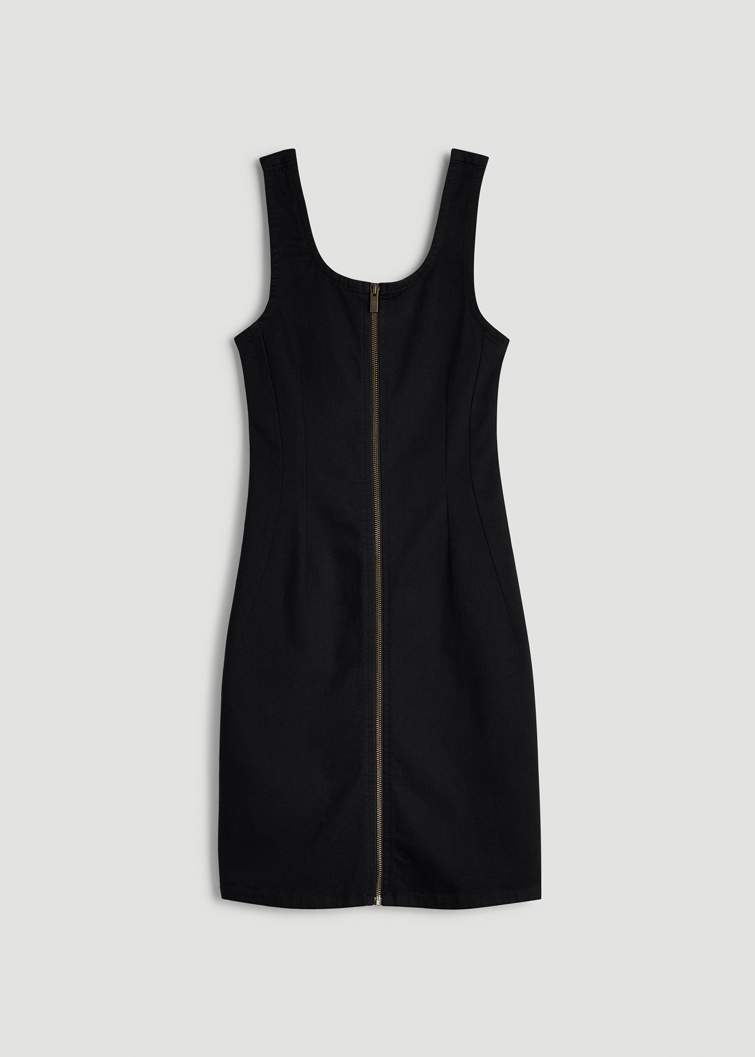 American Tall Women Short Denim Tank Dress for Tall Women in Optimum Black