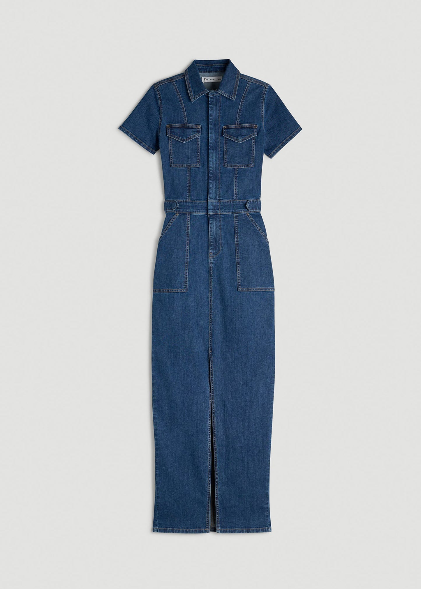American Tall Women Maxi Denim Dress for Tall Women in New Colorado Blue