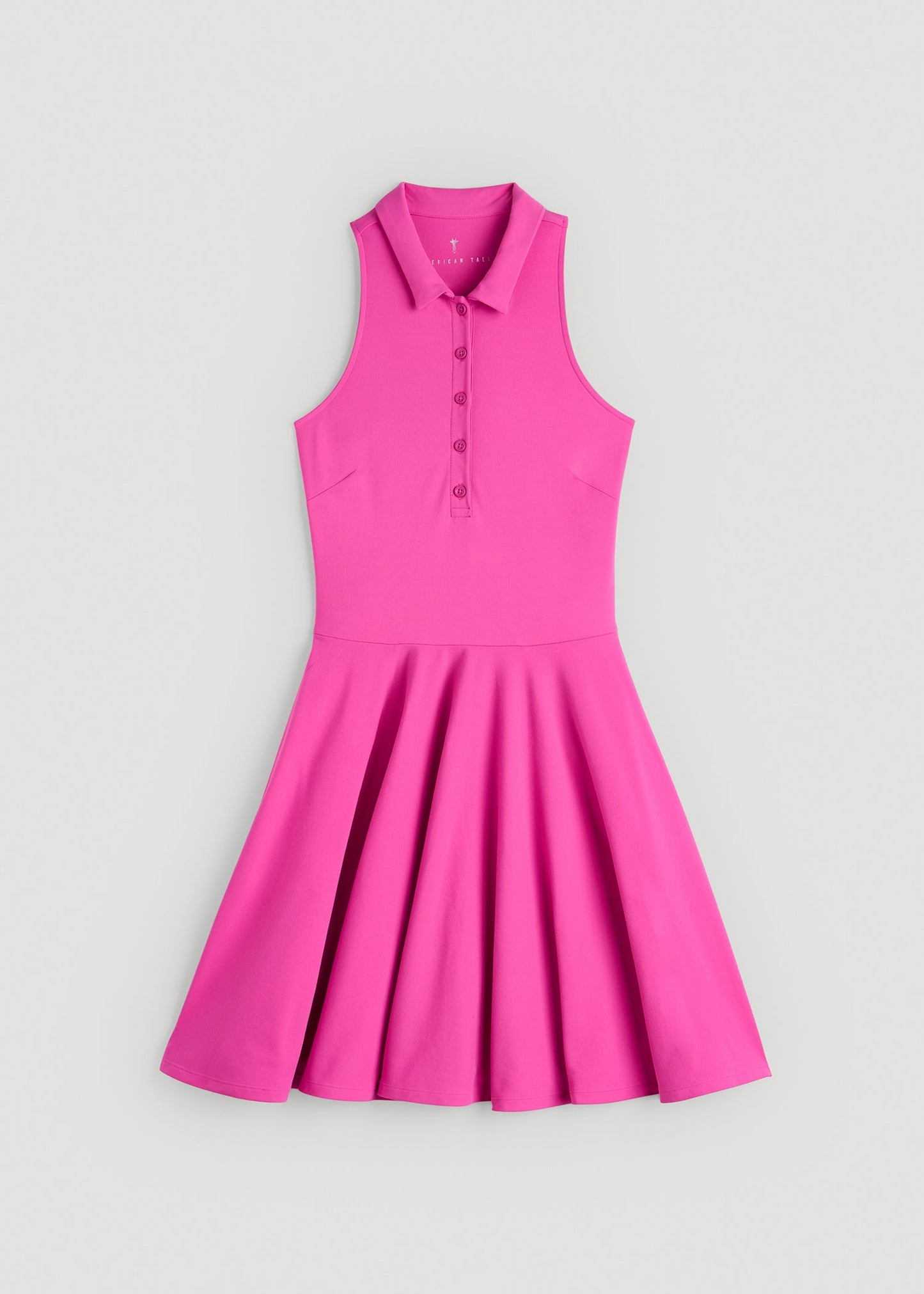 American Tall Women Balance Racerback Sleeveless Polo Dress for Tall Women in Magenta