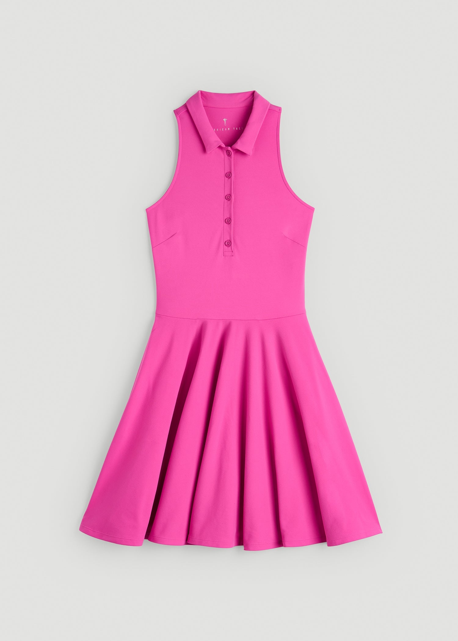 American Tall Women Balance Racerback Sleeveless Polo Dress for Tall Women in Magenta
