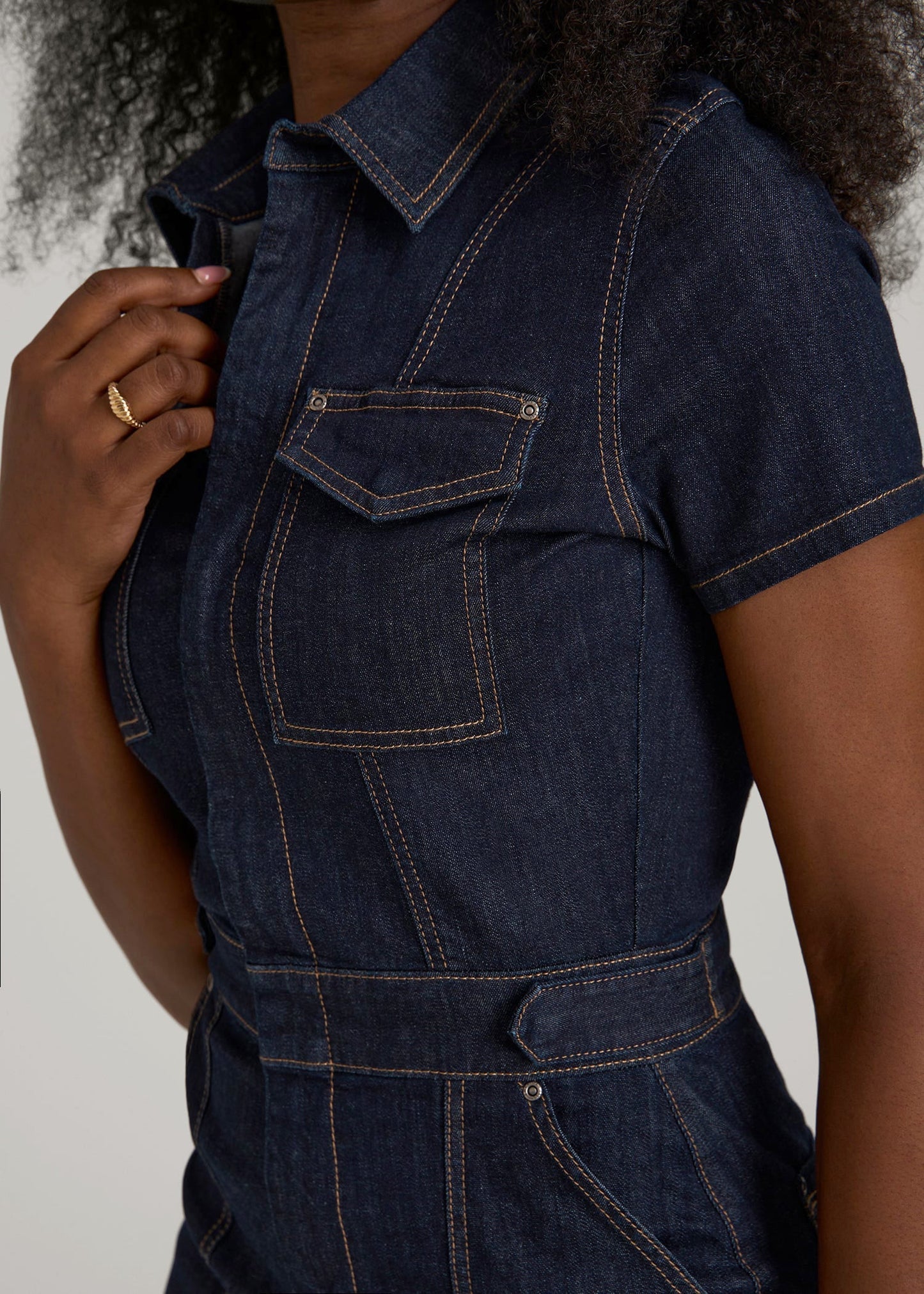 American Tall Women Maxi Denim Dress for Tall Women in Rinse Wash