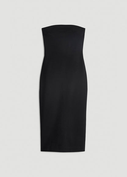 American Tall Women Soft Flex Ponte Fitted Bustier Dress for Tall Women in Black