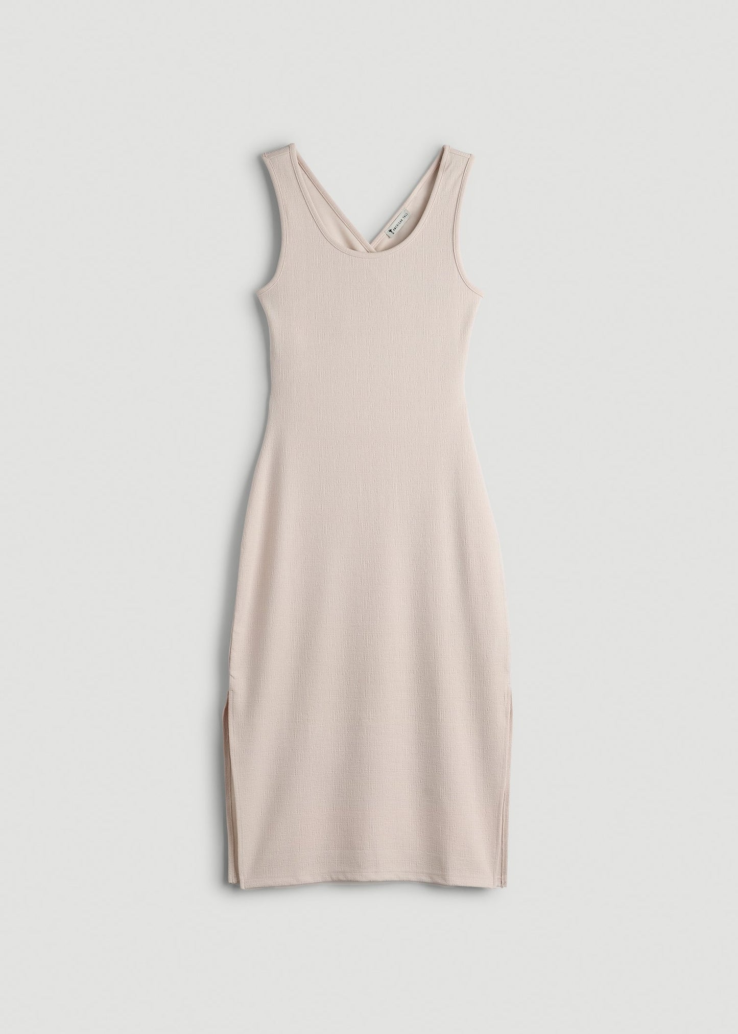 American Tall Women|Men Midi Cross Back Sleeveless Dress for Tall Women in Shell
