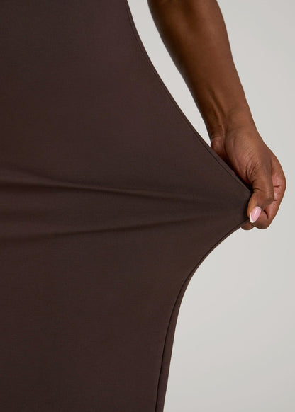 American Tall Women Soft Flex Ponte Fitted Bustier Dress for Tall Women in Espresso