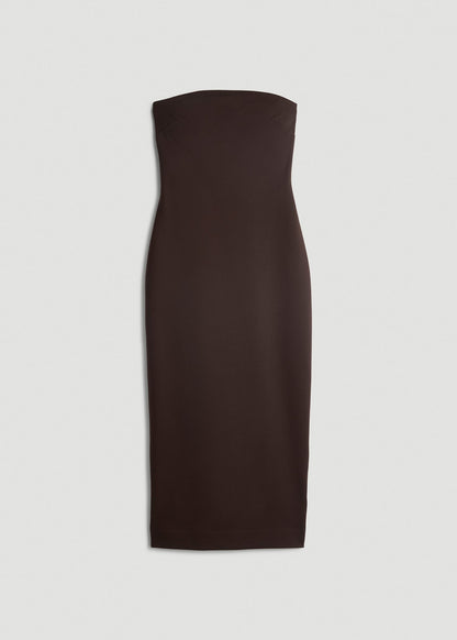 American Tall Women Soft Flex Ponte Fitted Bustier Dress for Tall Women in Espresso