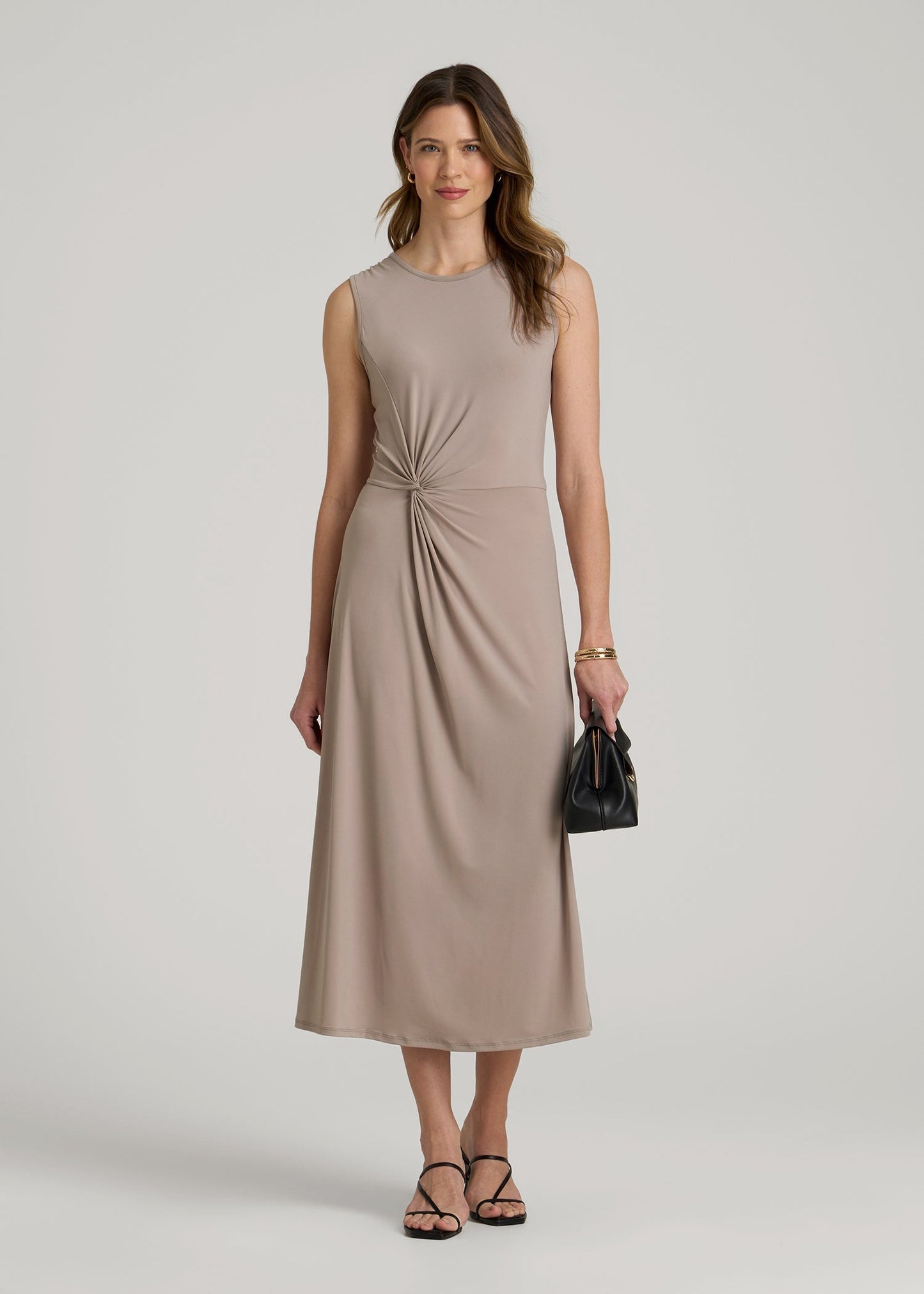 American Tall Women|Men Sleeveless Knot Front Dress for Tall Women in Atmosphere
