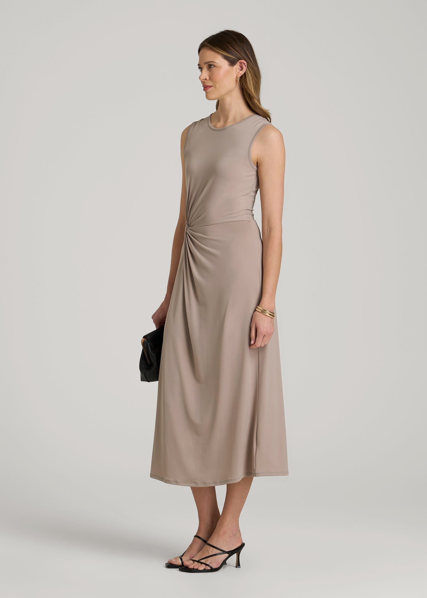 American Tall Women|Men Sleeveless Knot Front Dress for Tall Women in Atmosphere