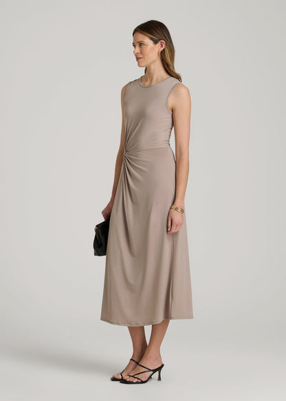 American Tall Women|Men Sleeveless Knot Front Dress for Tall Women in Atmosphere