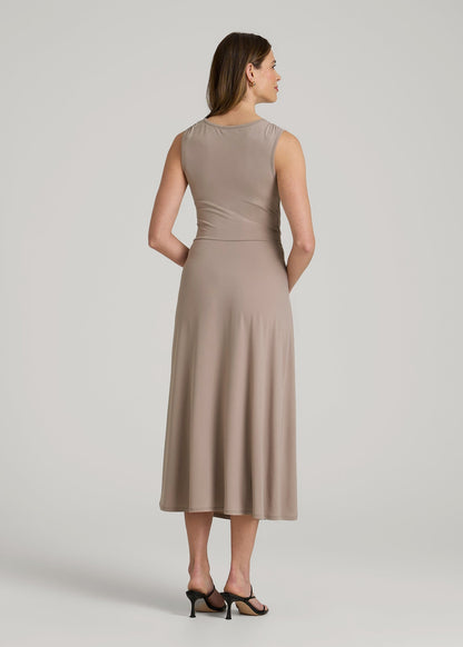 American Tall Women|Men Sleeveless Knot Front Dress for Tall Women in Atmosphere