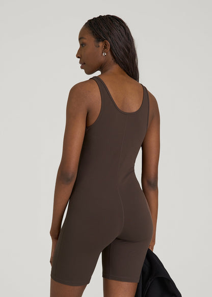 American Tall Women Balance Scoopneck Romper for Tall Women in Espresso