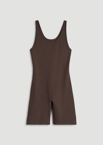 American Tall Women Balance Scoopneck Romper for Tall Women in Espresso