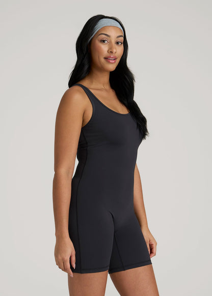 American Tall Women Balance Scoopneck Romper for Tall Women in Black