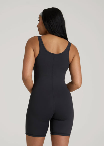 American Tall Women Balance Scoopneck Romper for Tall Women in Black