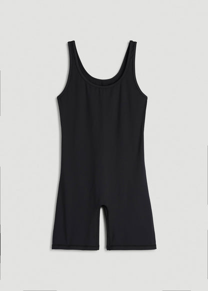 American Tall Women Balance Scoopneck Romper for Tall Women in Black