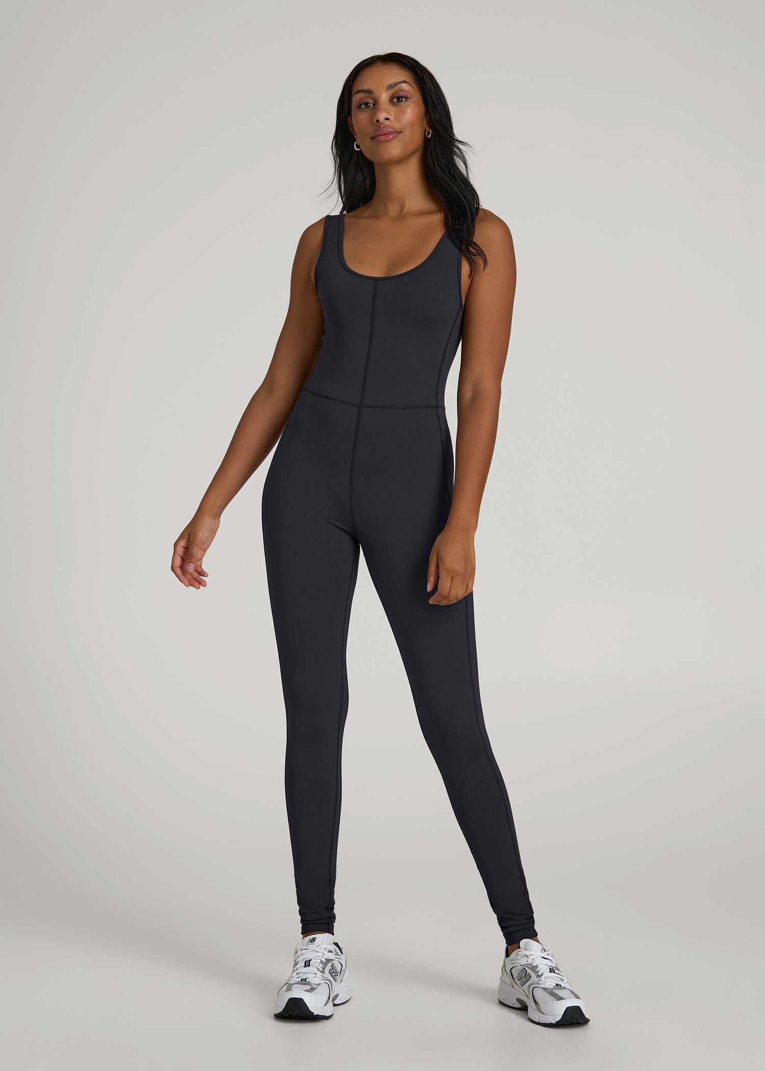 American Tall Women Balance Scoop Neck Jumpsuit for Tall Women in Black
