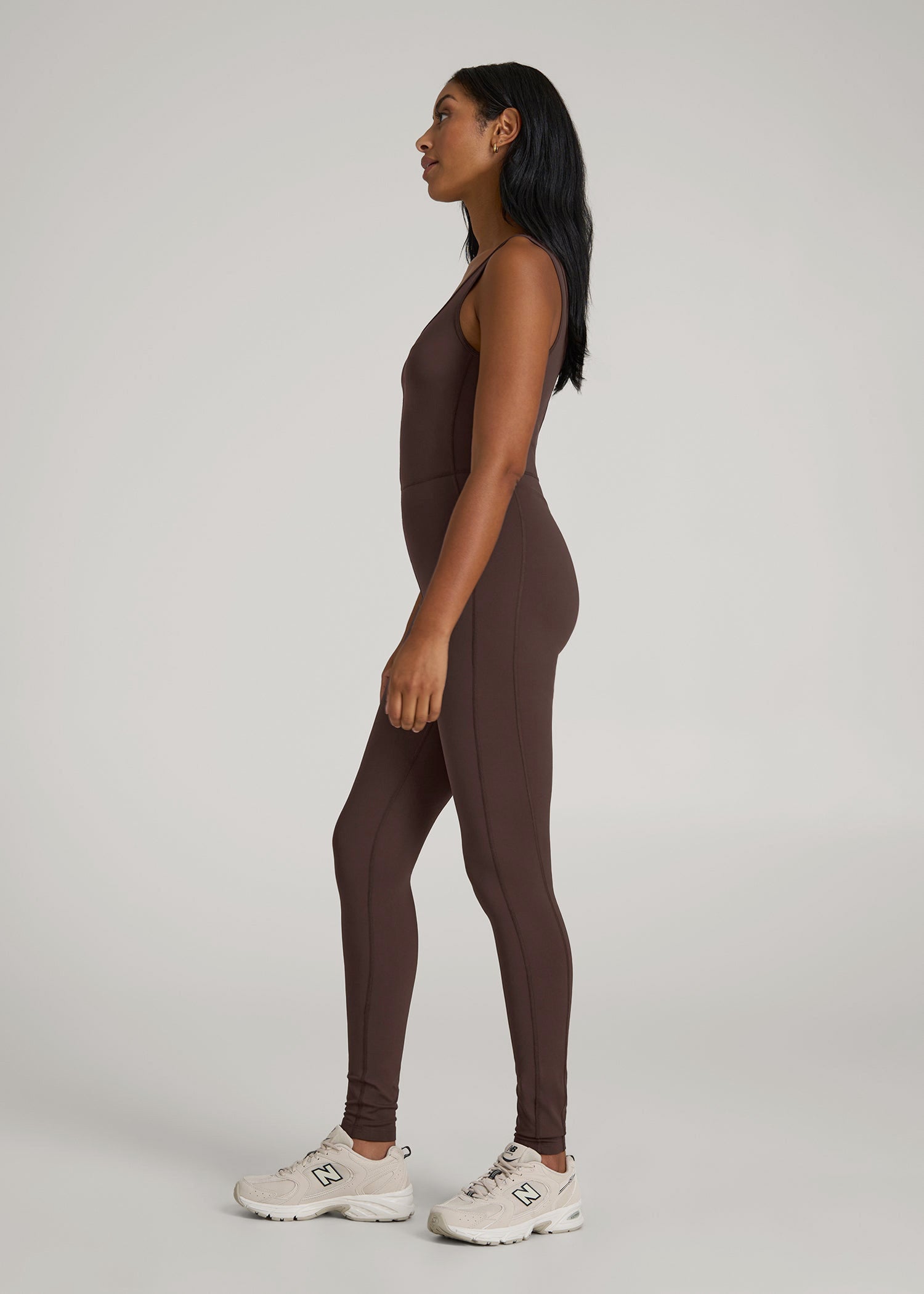 American Tall Women|Men Balance Scoop Neck Jumpsuit for Tall Women in Espresso