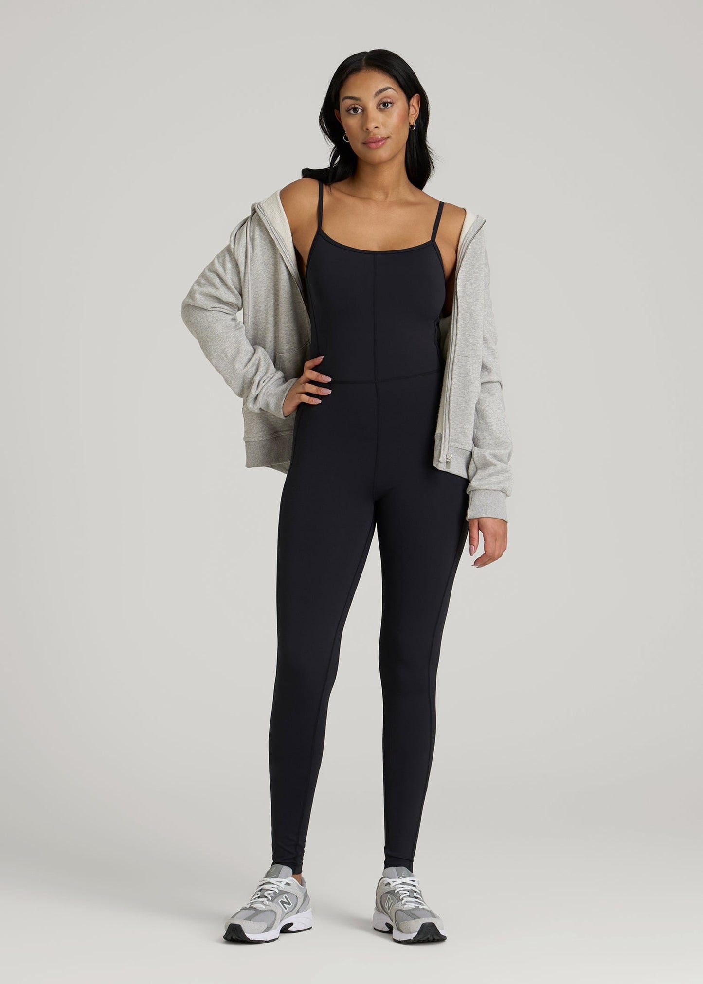 American Tall Women|Men Balance Spaghetti Strap Jumpsuit for Tall Women in Black