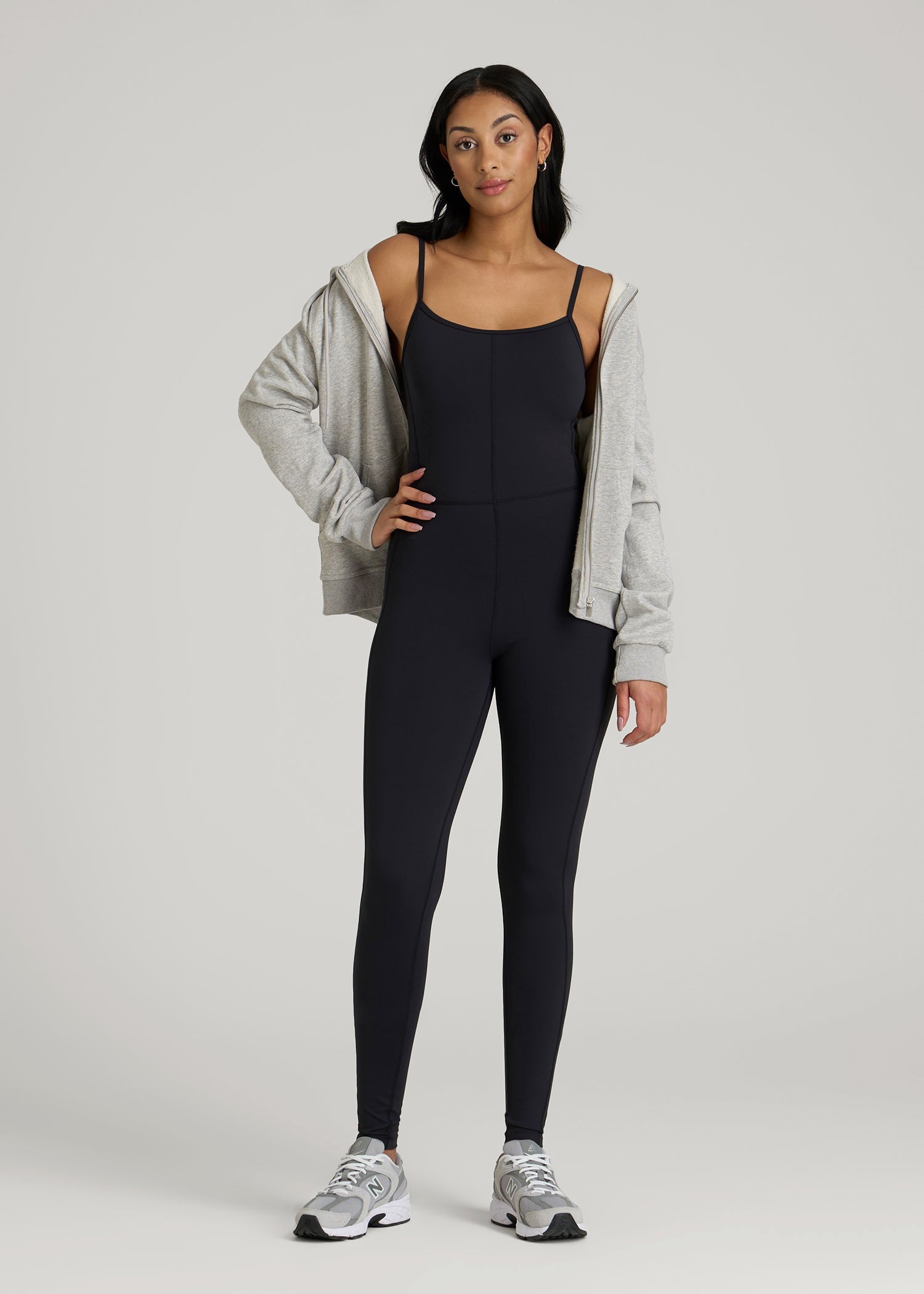 American Tall Women|Men Balance Spaghetti Strap Jumpsuit for Tall Women in Black