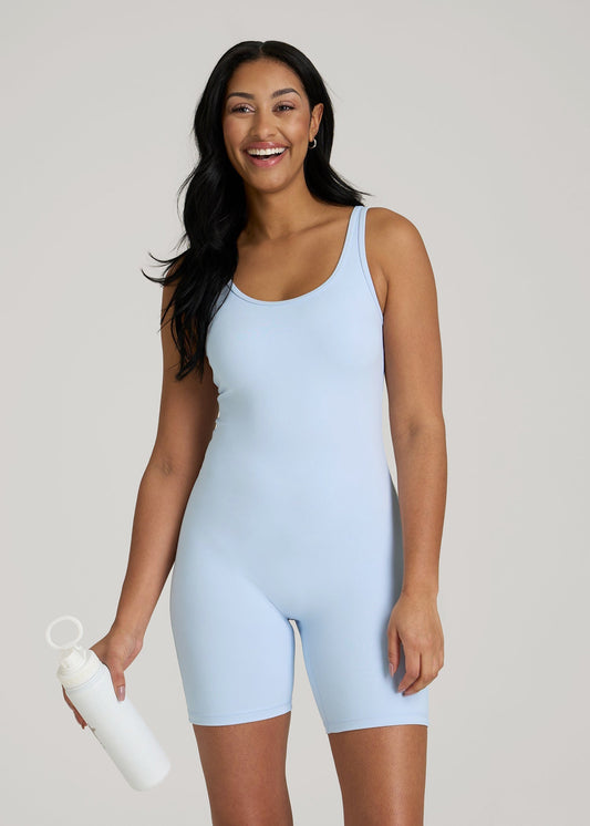 American Tall Women|Men Balance Scoopneck Romper for Tall Women in Ice Blue