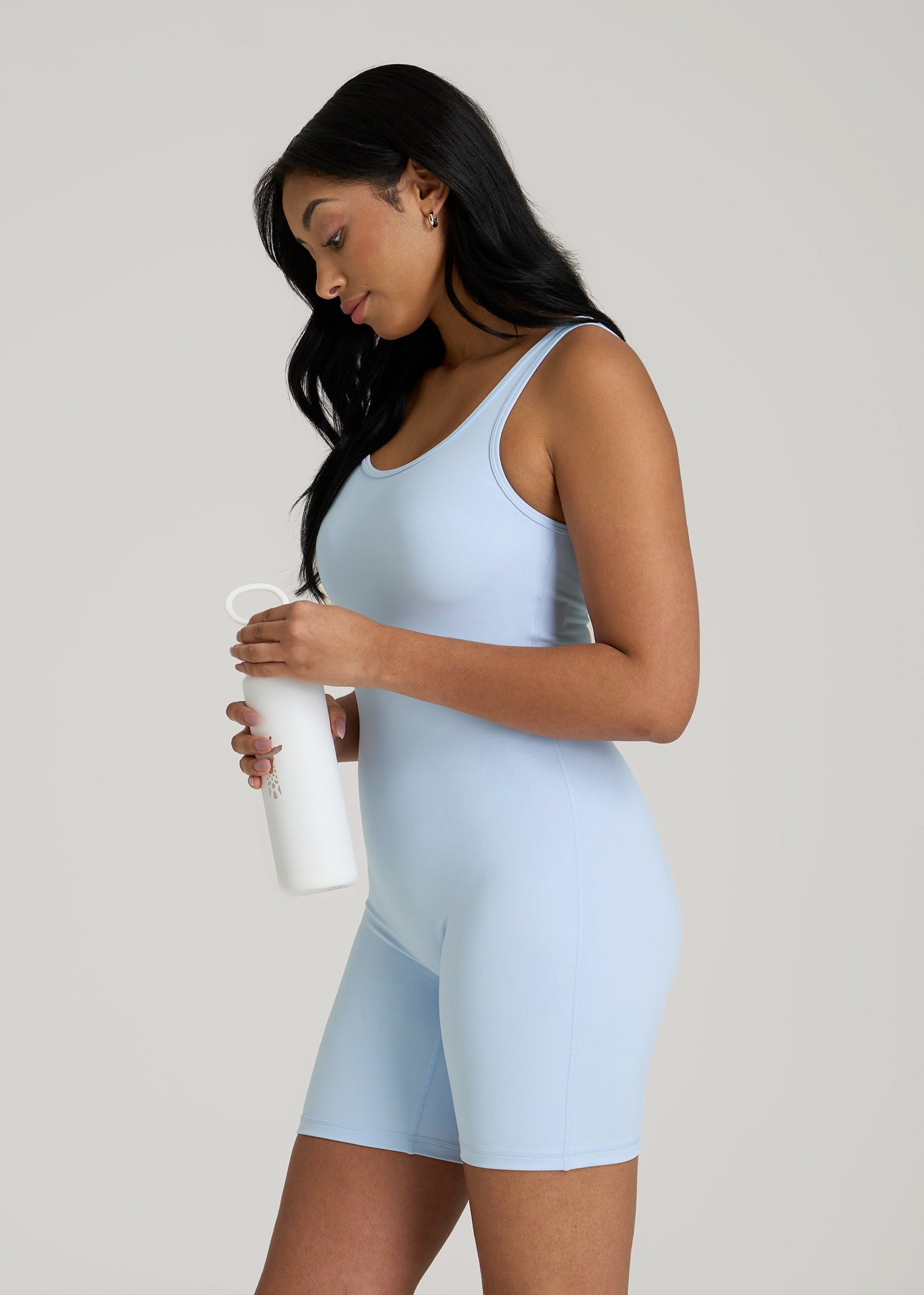 American Tall Women|Men Balance Scoopneck Romper for Tall Women in Ice Blue